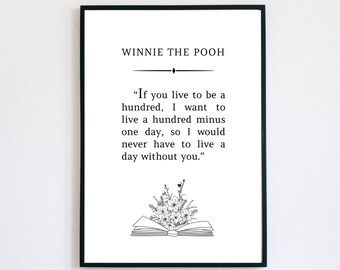 If You Live To Be A Hundred | Printable Wall Art | Book Quote | Home Decor | Living Room | Digital Art