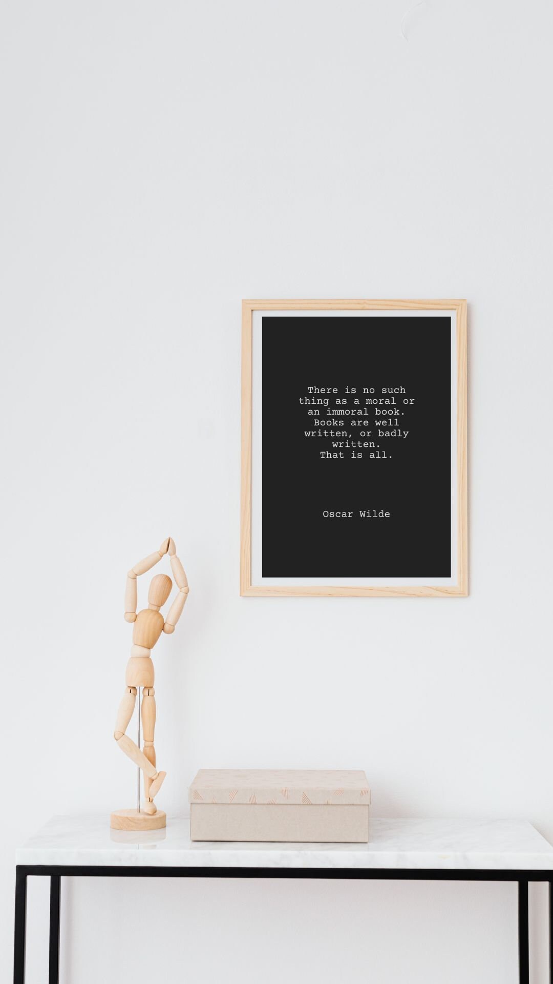No Such Thing as an Immoral Book Oscar Wilde Printable Wall Art Book