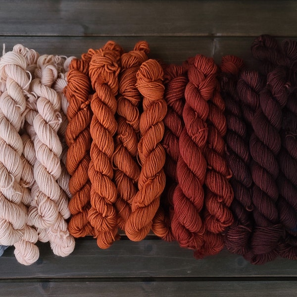 Hello Winter Mini Skein Set! | Fingering/Sock weight, Worsted weight, Hand Dyed Yarn, Indie Dyed Yarn, Superwash Merino
