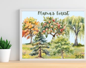 Drzewo Narodzin Spersonalizowany Wydruk Cyfrowy