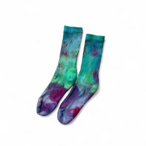 Tiedye cotton socks rainbow bold colors tie dye