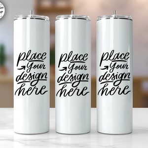 20oz Skinny Tumbler Mockup, Wrap Mockup, PNG, PSD, Full View Wrap, Canva, Photoshop, Tumbler