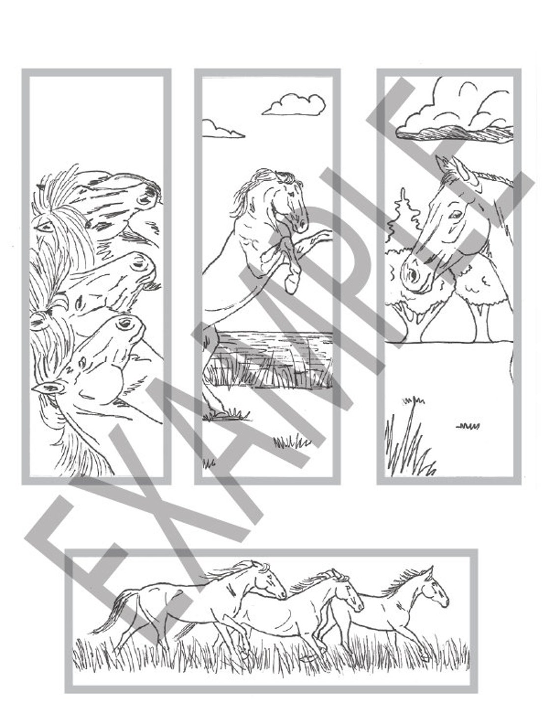 Printable Horse Bookmarks Coloring Bookmarks Horse Coloring - Etsy