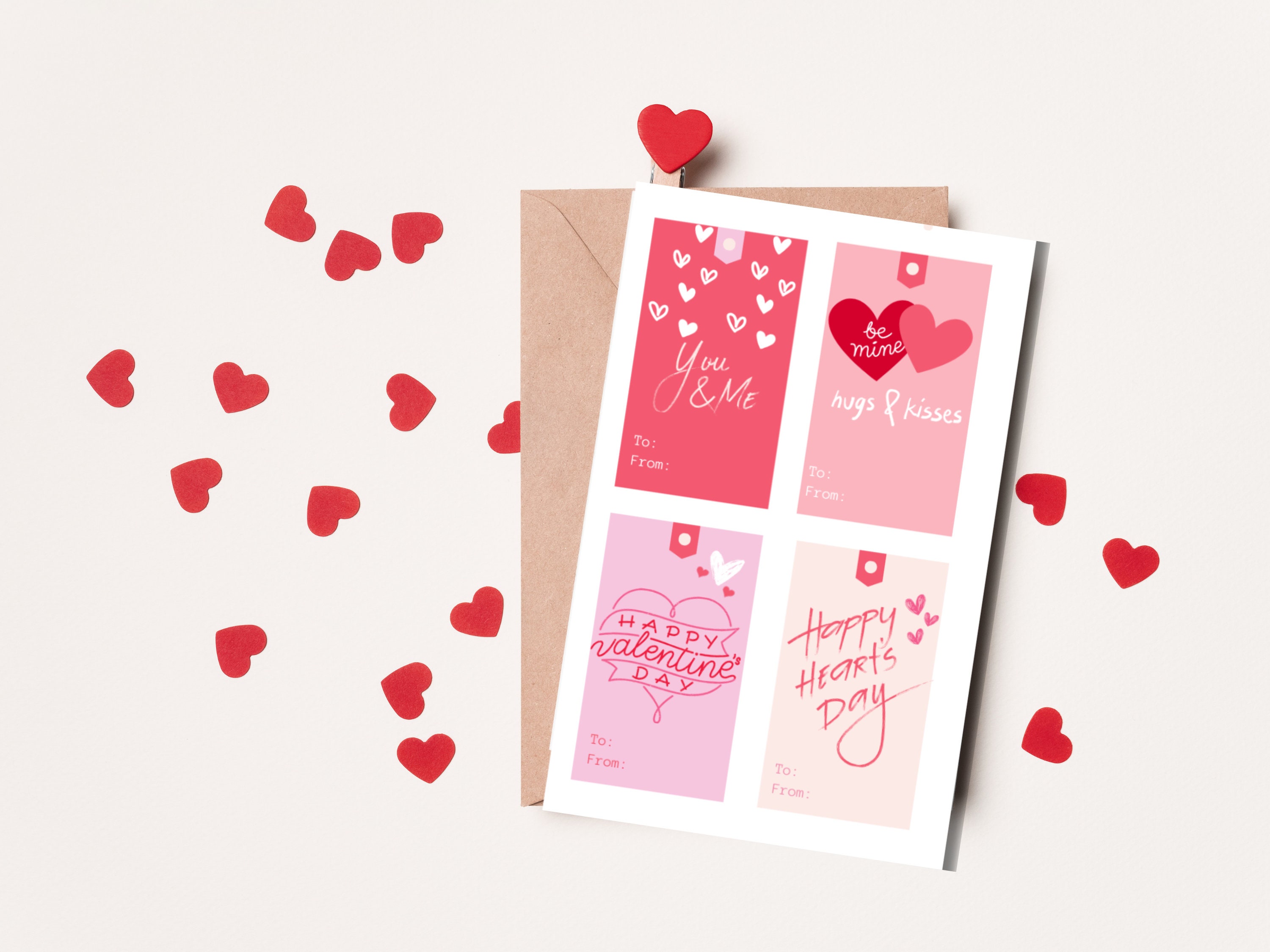 Printable Valentine Cards Variety Pack Girly Galantine's Set Happy ...
