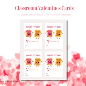 Printable Valentines Cards Food Themed Valentines Classroom Valentines ...