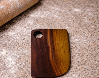 Dough Bowl Scraper, Walnut Bench Knife, Handmade Dough Shaper, Baking Tool, Personalized Gift