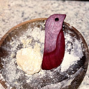 Handmade Wooden Bird Dough Scraper  Baking Tool | Unique Gift for Bird Lovers | Artisan Bowl Scraper