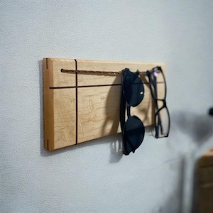 Wall Mounted Glasses Holder – Sunglass Organizer Rack, Wooden Entryway Shelf, Eyewear Storage, Handmade Gift, Multiple Glasses Storage