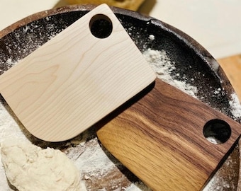 Walnut or Maple Dough Bowl Scraper, Handmade Baking Tool, Bread Tool Gift, Stocking Stuffer