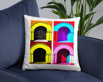Roman Arches Pop Throw Pillow