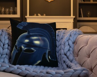 Dark Gladiator Helmut Throw Pillow