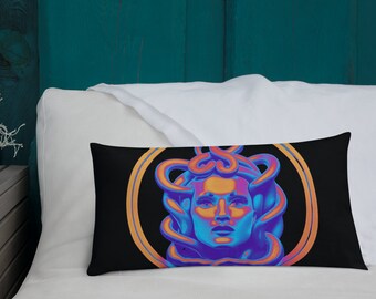 Pop Art Medusa Lumbar Throw Pillow