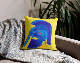 Pop Art Gladiator Helmut Decorative Pillow
