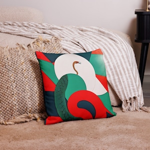 Snake Art Deco Throw Pillow