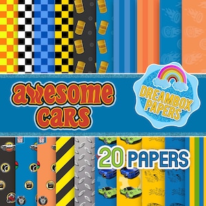 Awesome Racing Cars Digital Papers, Toys Wallpers, Racing Vehicles Classic Backgrounds, Vibrant colors Bundle, Luxury Cars texture, Dreambox