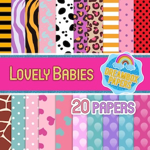Baby Fun Digital Paper Pack, textures for invitations, scrapbooking,backgrounds,decorations,wrapping paper, Baby Tears Fantasy Magic Dream