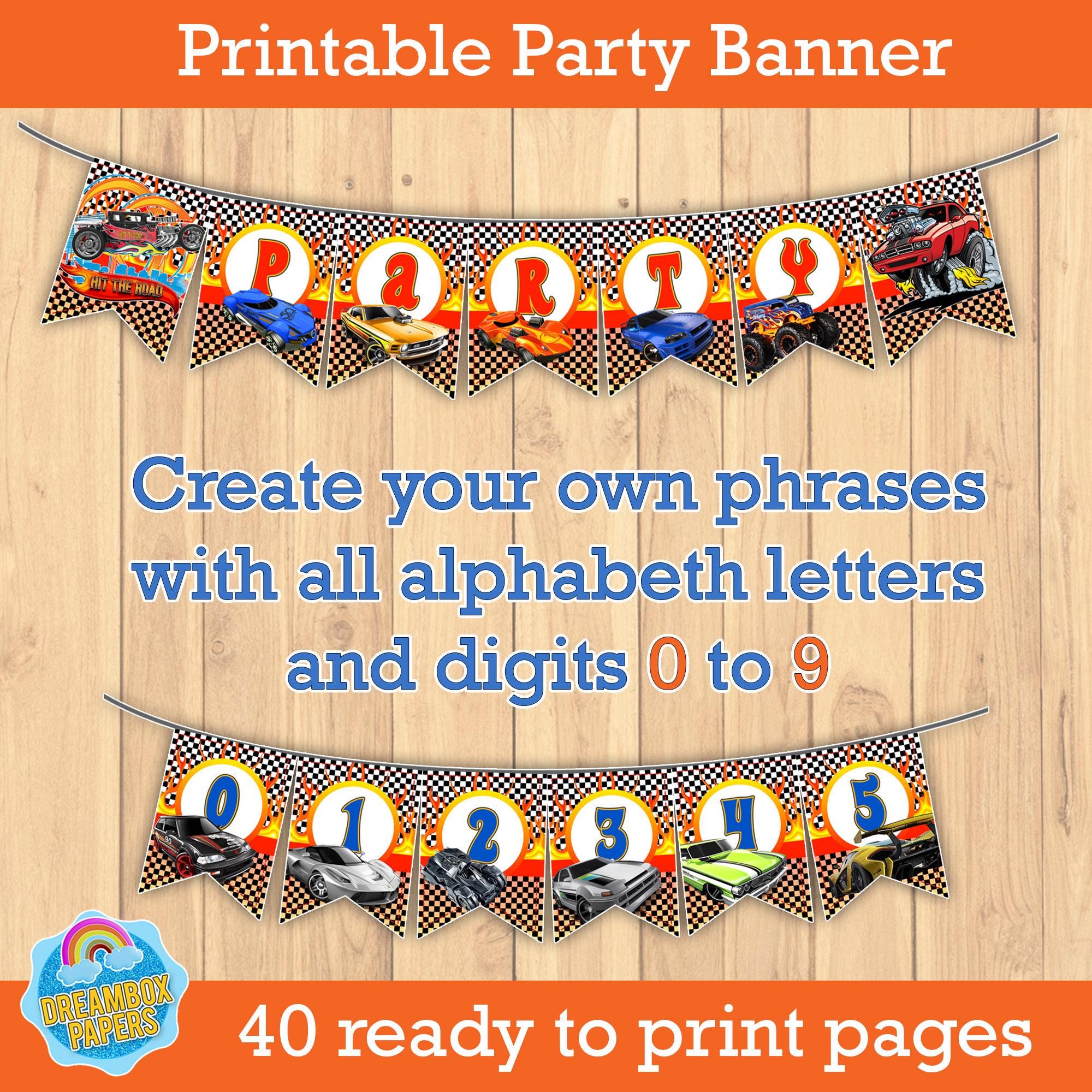 Mini Printable Racing Flags Race Car Party Banners – Printable Racing Flags for Kids Birthday ...