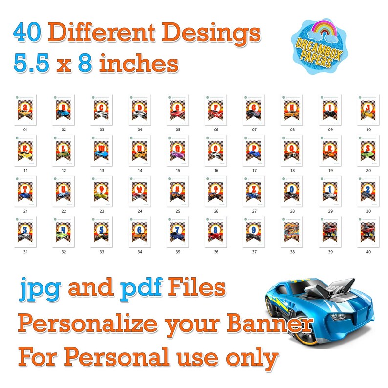 Mini Printable Racing Flags Race Car Party Banners – Printable Racing Flags for Kids Birthday ...
