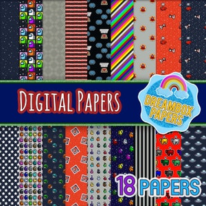 Entre Nosotros Funny Patterns for kids, Digital Paper Pack, textures for invitations, scrapbooking,backgrounds,decorations,wrapping paper