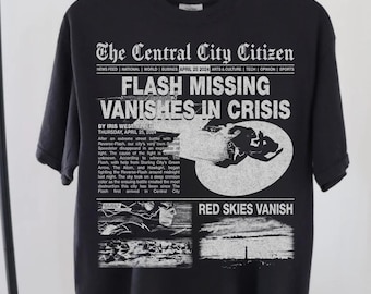 The Flash Shirt, flash missing vanishes in crisis, the flash comic book shirt, dc comics shirt, the flash april 25 2024, grant gustin shirt