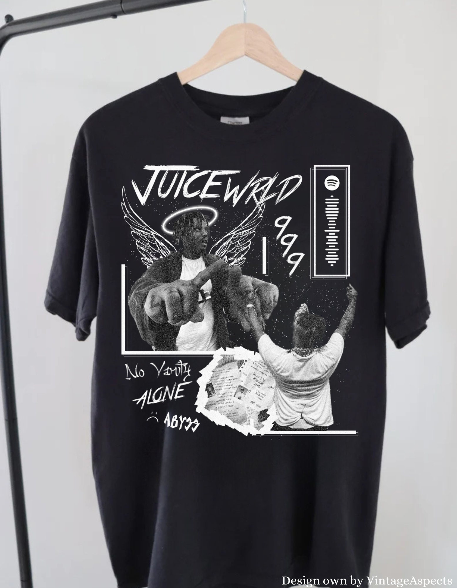 Shirts, Juice Wrld Aesthetic Black Tee