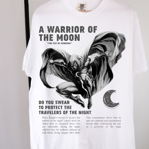 Moon Knight Marvel Shirt, BACK, moon knight shirt, marvel moonknight shirt, marvel comic book shirt, vintage marvel shirt, fist of khonshu