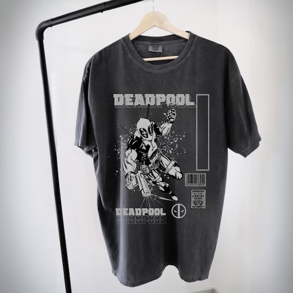 Vintage Deadpool Shirt, FRONT, marvel deadpool shirt, deadpool comic book shirt, marvel vintage shirt deadpool, marvel wade wilson shirt