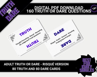 Gewaagd Truth or Dare-spel: 160 kaarten voor volwassenen | Kinky, vies, sexy plezier (digitale download)