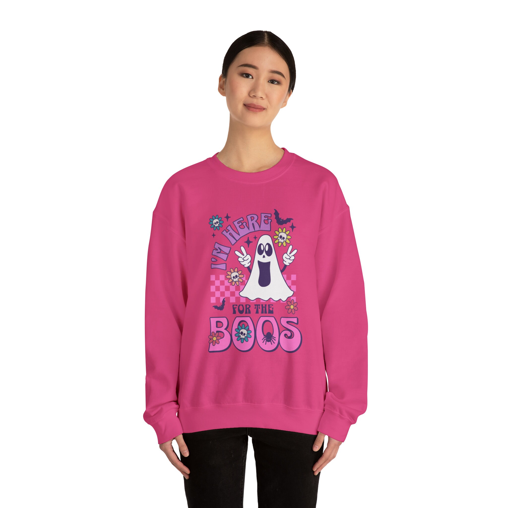 Discover Cute Halloween Sweatshirt - Cute Retro Halloween Shirt - Cute Halloween Sweater - Fall Apparel Plus Size Fall Crewneck Sweatshirt for Women