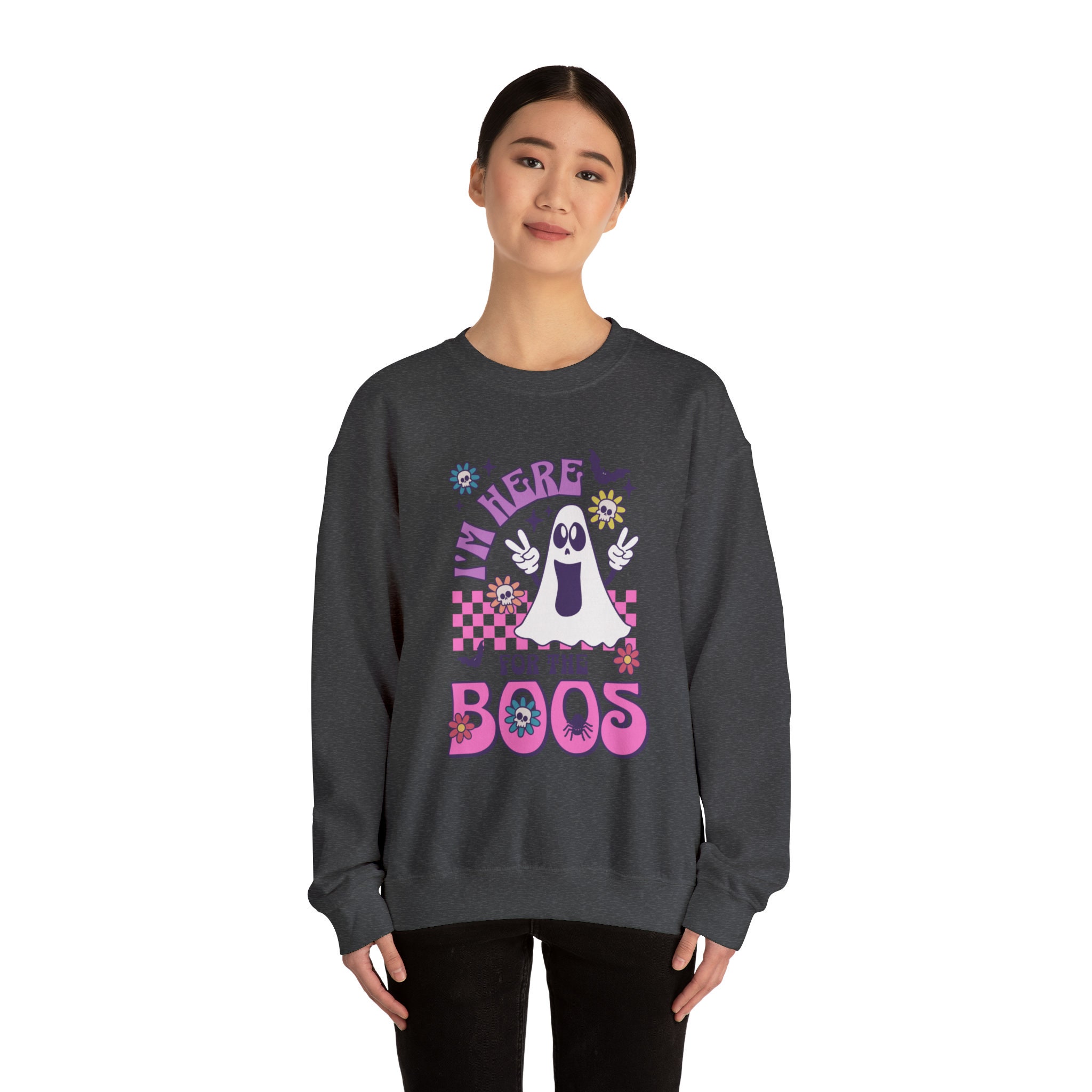 Discover Cute Halloween Sweatshirt - Cute Retro Halloween Shirt - Cute Halloween Sweater - Fall Apparel Plus Size Fall Crewneck Sweatshirt for Women