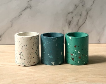 Bathroom Organization Cup Terrazzo | Concrete storage pot | modern cement decor