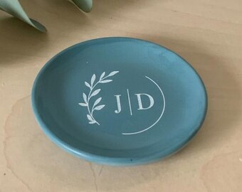 Custom Ring Dish Teabag Holder Minimalist Catchall Tray | Handmade Personalized Concrete Decor