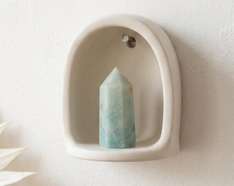 Mini Arch Wall Niche Shelf - Tiny Curio Display for Miniatures, Dollhouse Decor, Small Plant Shelf, Japandi Style