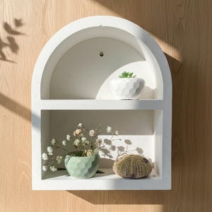 Minimalist Arch Shelf: Elegant Display Stand for Miniatures, Curios & Altar Items - Tabletop or Wall Decor