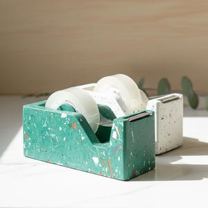 Stylish Terrazzo Concrete Tape Dispenser: Modern Office Desk Accessory for Organization