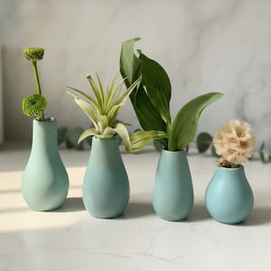 Conjunto de mini vasos de concreto: decoração minimalista para casa