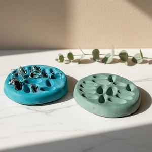 Handmade Cement Ring Tray: Modern Jewelry Organizer, Boho Home Decor