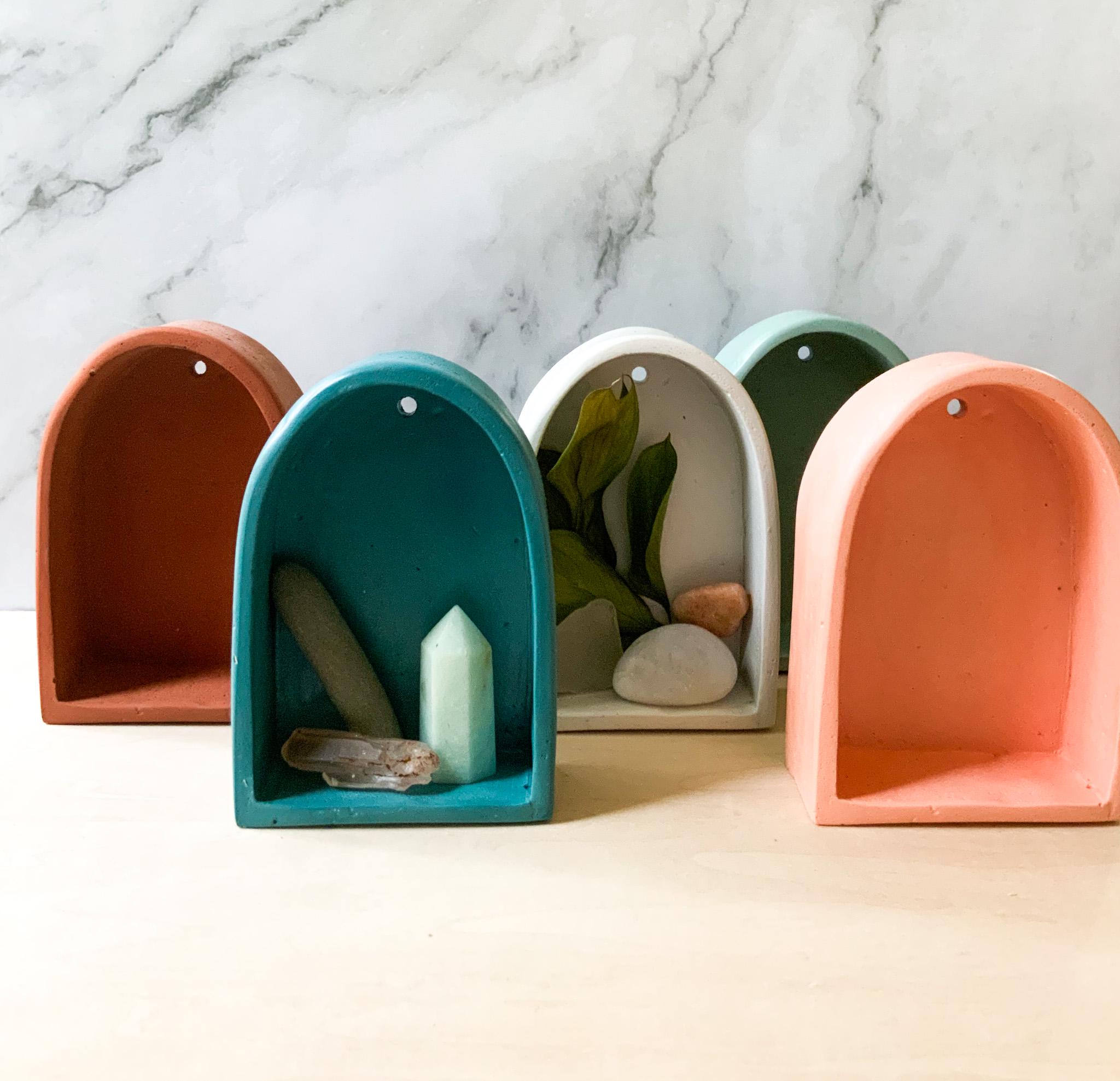Arched Wall Shelf for Trinkets, Oddities & Shrine Display - Boho Decorative Curio Altar Niche