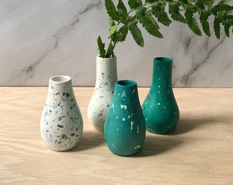 Miniatur Vasen Terrazzo | Gips Zement | Kleine Blumenvasen | Luftpflanzenhalter | Beton Wanddeko