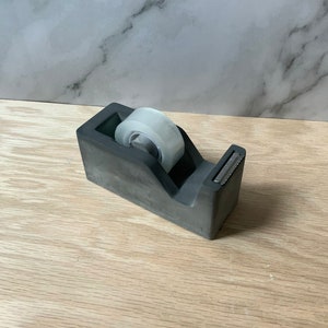 Cement Tape Dispenser Modern Industrial Office Decor Unique Concrete Desk Accessory Stylish and Functional Tape Holder Office Gift image 9