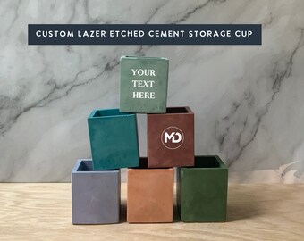 Personalized Small Organization Cup | Concrete storage pot