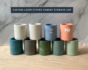 Personalized Small Organization Cup | Concrete storage pot