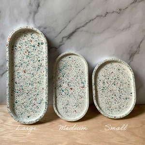 Minimalist Terrazzo Oval Tray: Modern Home Decor for Table, Bathroom & Wedding Centerpiece