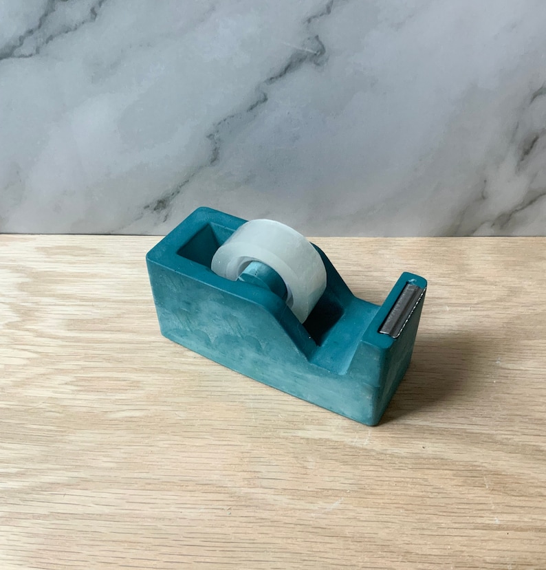 Cement Tape Dispenser Modern Industrial Office Decor Unique Concrete Desk Accessory Stylish and Functional Tape Holder Office Gift image 10