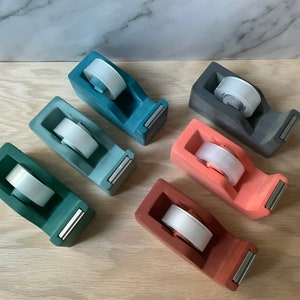 Cement Tape Dispenser Modern Industrial Office Decor Unique Concrete Desk Accessory Stylish and Functional Tape Holder Office Gift image 4
