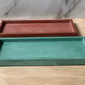 Modern Concrete Rectangle Trinket Tray for Home or Bathroom Decor