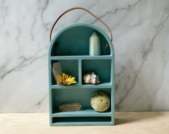 Arch Display Shelf cement | Curio Shelf | Shrine Altar display for crystals | wall decoration storage concrete