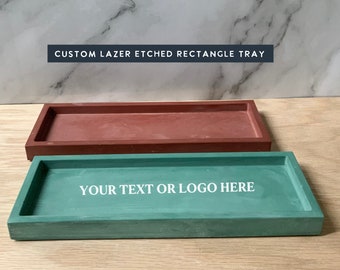 Personalized Concrete rectangle Tray | candle tray | trinket tray modern | bathroom tray