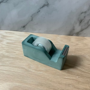 Cement Tape Dispenser Modern Industrial Office Decor Unique Concrete Desk Accessory Stylish and Functional Tape Holder Office Gift image 7