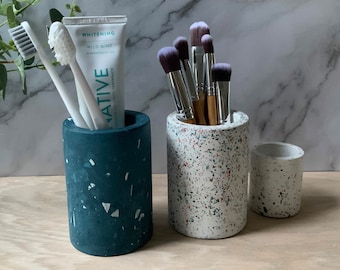 Terrazzo Storage Cup Pen Pot | Modern Desk Storage | Bathroom Storage | Concrete home decor | Bath accessories